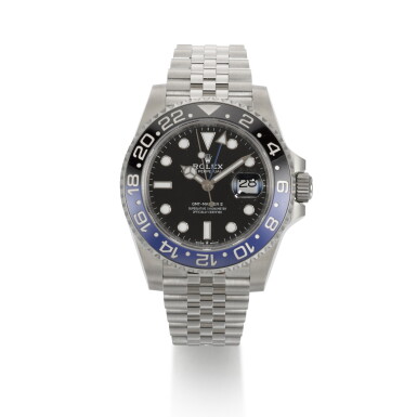 View full screen - View 1 of Lot 357. ROLEX | GMT-MASTER "BATGIRL", REF 126710BLNR, STAINLESS STEEL DUAL-TIME WRISTWATCH WITH DATE AND BRACELET, CIRCA 2019.