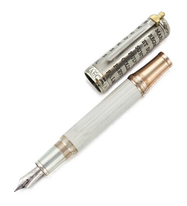 View full screen - View 1 of Lot 142. MONTBLANC | A LIMITED EDITION STERLING PLATED AND LACQUER FOUNTAIN PEN, CIRCA 2011.