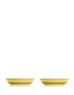A pair of yellow-glazed dishes, Qing dynasty, 18th century