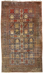 A Tabriz silk 'Garden' carpet, Northwest Persia, circa 1890