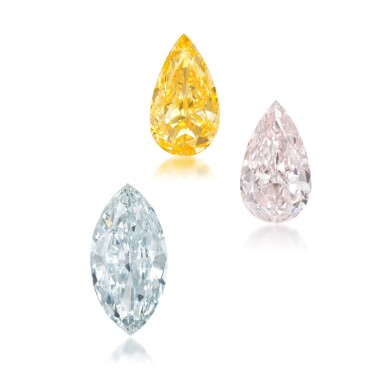 View full screen - View 1 of Lot 114. Group of coloured diamonds.