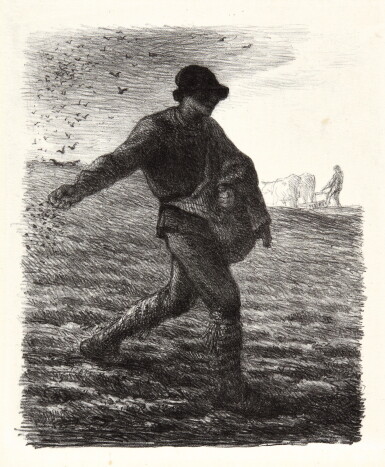 View full screen - View 1 of Lot 110. JEAN-FRANÇOIS MILLET | LE SEMEUR (DELTEIL, MELOT 22).