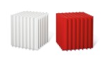 LIAM GILLICK | GRID: TRAFFIC RED; AND ALLOCATED TABLE: PURE WHITE (2 WORKS)