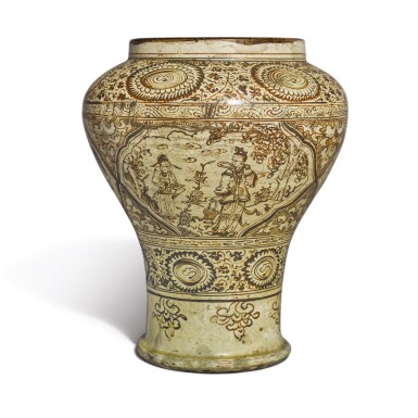 View full screen - View 1 of Lot 720. A PAINTED 'CIZHOU' 'FIGURAL' BALUSTER VASE, YUAN / EARLY MING DYNASTY, 14TH CENTURY.