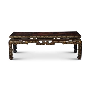 View full screen - View 1 of Lot 73. A Chinese Gilt, Red, and Black Lacquer Rectangular Low Table, 19th Century.