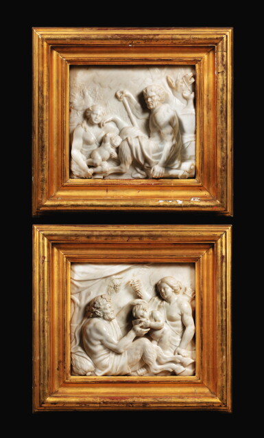 View full screen - View 1 of Lot 67. NETHERLANDISH, CIRCA 1700 | A PAIR OF RELIEFS DEPICTING THE EDUCATION OF BACCHUS.