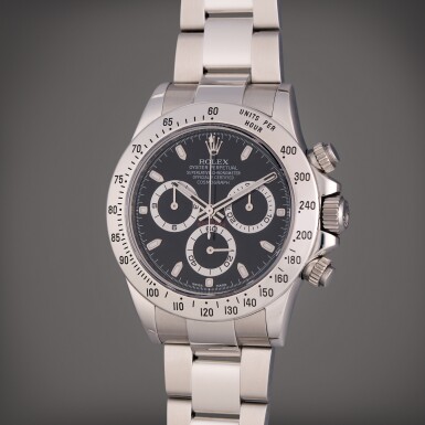 View full screen - View 1 of Lot 337. Reference 116520 Daytona | A stainless steel automatic chronograph wristwatch with bracelet, Circa 2013.