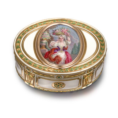 View full screen - View 1 of Lot 1209. A gold and enamel snuff box, Jean Louis Bouillerot, Paris, 1775.