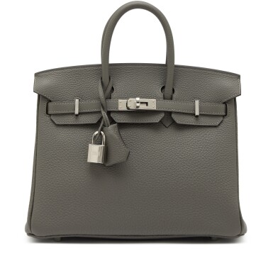 View full screen - View 1 of Lot 1. Gris Meyer Togo Birkin 25 Palladium Hardware, 2024.