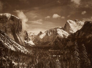 View full screen - View 1 of Lot 61. Yosemite Valley from Inspiration Point, Winter, Yosemite National Park.