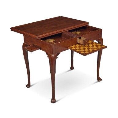 View full screen - View 1 of Lot 23. An Irish George II Mahogany and Inlaid Games Table, Mid-18th Century.