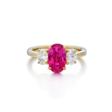 View full screen - View 1 of Lot 175. Ruby and Diamond Ring.