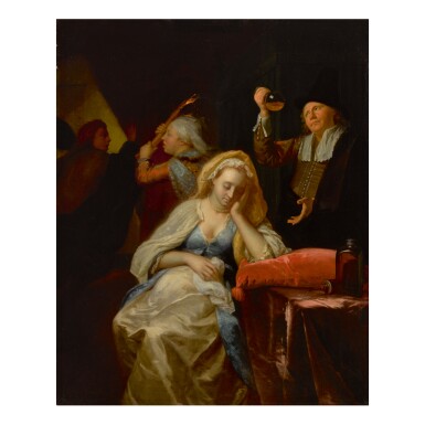View full screen - View 1 of Lot 35. GODFRIED SCHALCKEN | THE DOCTOR'S VISIT.