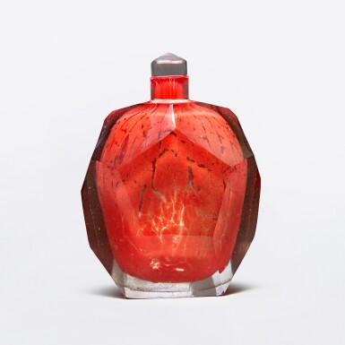 View full screen - View 1 of Lot 535. Faceted Bottle with Stopper.
