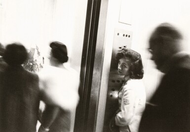 View full screen - View 1 of Lot 21. ROBERT FRANK | ELEVATOR, MIAMI BEACH HOTEL, 1955.