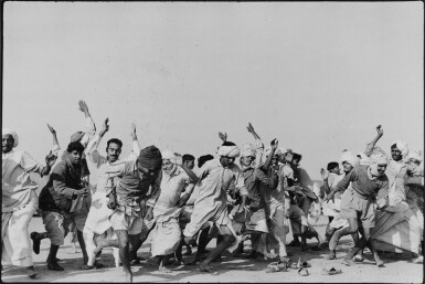 View full screen - View 1 of Lot 183. Refugees Performing Exercises, Kurukshetra, Punjab, India.
