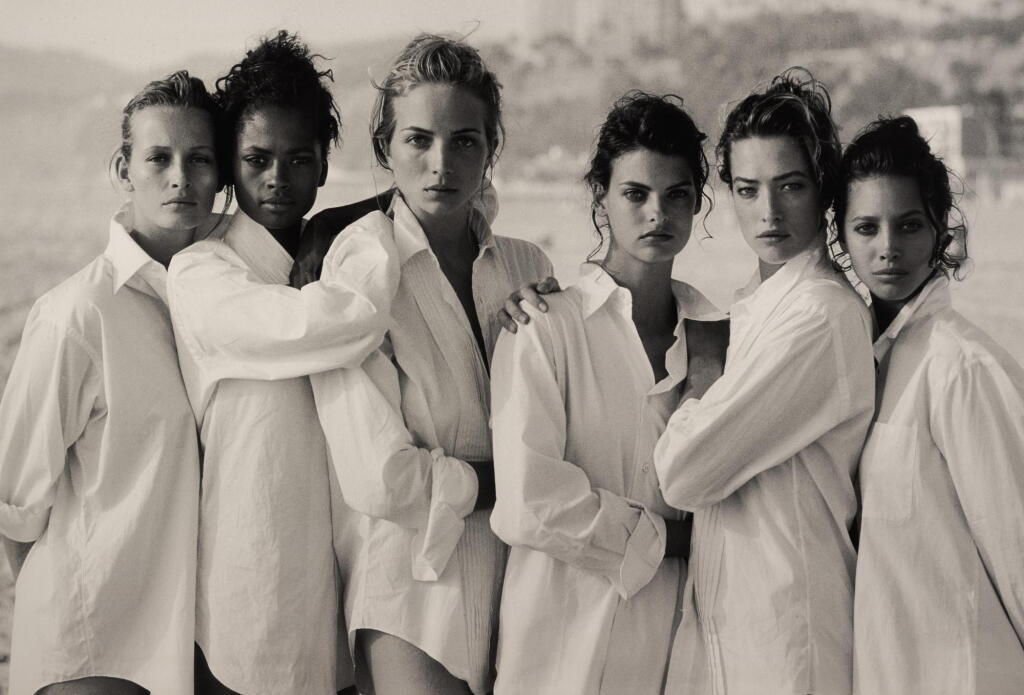 Voir en plein écran - Voir 1 du lot 94. PETER LINDBERGH | 'ESTELLE LEFÉBURE, KAREN ALEXANDER, RACHEL WILLIAMS, LINDA EVANGELISTA, TATJANA PATITZ, CHRISTY TURLINGTON', SANTA MONICA, CALIFORNIA, USA, 1988.
