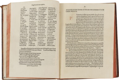 View full screen - View 1 of Lot 116. Gellius, Noctes Atticae, Brescia, 1485, later calf, Dysart copy.