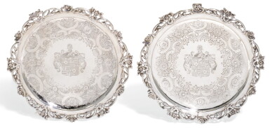 View full screen - View 1 of Lot 141. A PAIR OF DUTCH SILVER SALVERS, JOHANNUS JANSEN, ROTTERDAM, LATE 18TH CENTURY.