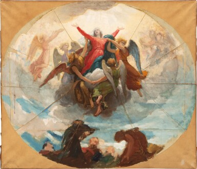 View full screen - View 1 of Lot 201. Étude pour le plafond de la Chapelle de la Vièrge à la Rochelle.