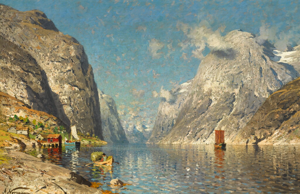 View full screen - View 1 of Lot 86. ADELSTEEN NORMANN | A Norwegian Fjord .