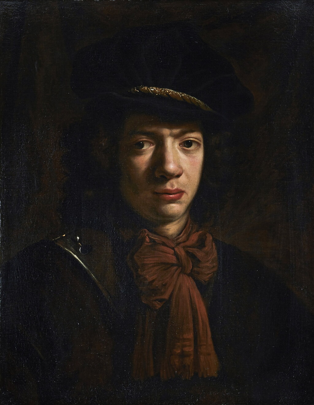 View full screen - View 1 of Lot 226. ATTRIBUTED TO DANIEL DE KONINCK | PORTRAIT OF A YOUNG MAN, BUST-LENGTH, WEARING A RED SCARF.