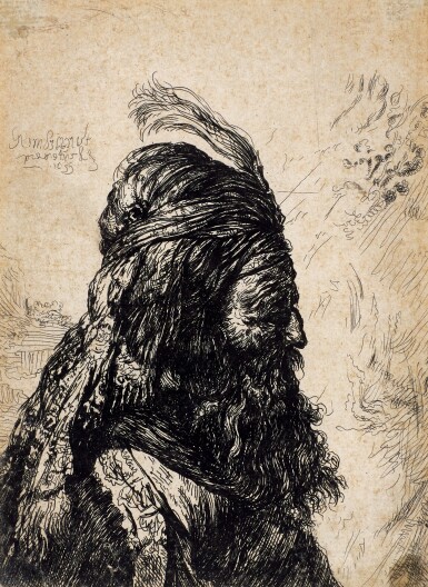 View full screen - View 1 of Lot 80. The Third Oriental Head (see New Hollstein (Rembrandt) 151).