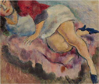 View full screen - View 1 of Lot 87. JULES PASCIN | JEUNE FEMME ALLONGÉE.