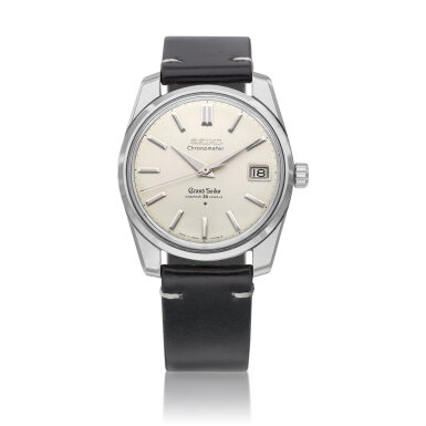 View full screen - View 1 of Lot 8221. Reference 57GS 43999 | A stainless steel wristwatch with date, Circa 1964 | 型號57GS 43999 | 精鋼腕錶,備日期顯示,約1964年製.