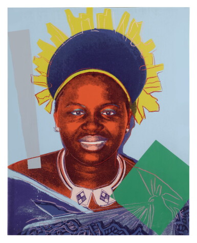 View full screen - View 1 of Lot 77. ANDY WARHOL | QUEEN NTOMBI TWALA OF SWAZILAND (FELDMAN & SCHELLMANN II.347A).