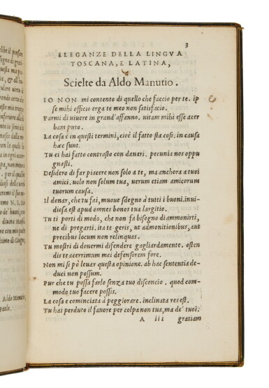 Manuzio, Eleganze della lingua, Venice, Manuzio, 1556,