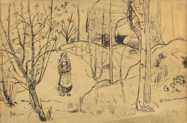 View full screen - View 1 of Lot 285. Femme en forêt.