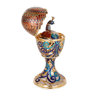 View full screen - View 1 of Lot 14. An Asprey jewelled 18ct gold, enamel and hardstone Easter egg, Asprey & Co Ltd, London, 1993.