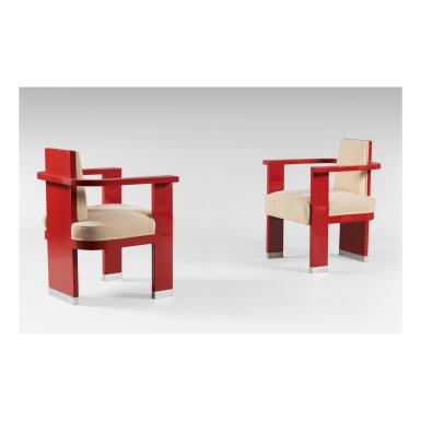 View full screen - View 1 of Lot 29. ANDRÉ SORNAY | PAIR OF ARMCHAIRS.