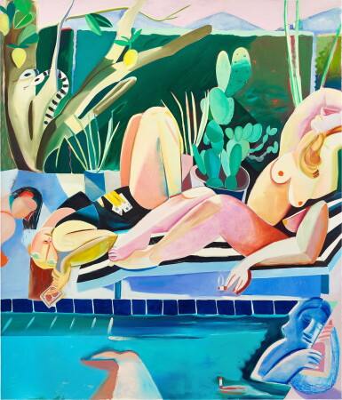 View full screen - View 1 of Lot 853. Danielle Orchard 丹妮爾 · 奧查德 | The Pool in Palm Springs 棕櫚泉的泳池.