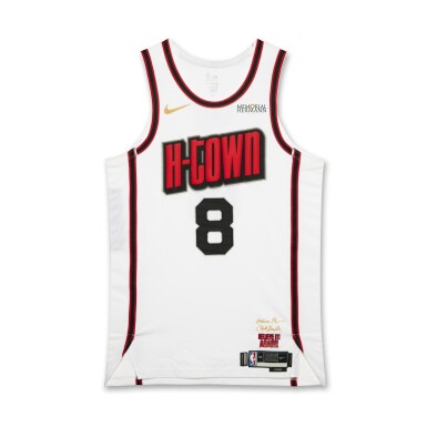 View full screen - View 1 of Lot 179. Jae’Sean Tate Houston Rockets 2024-2025 Game Worn City Edition Jersey.