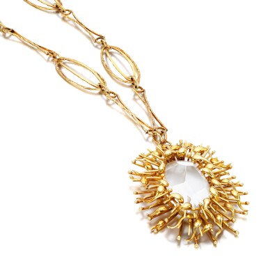 View full screen - View 1 of Lot 155. Rock crystal necklace .