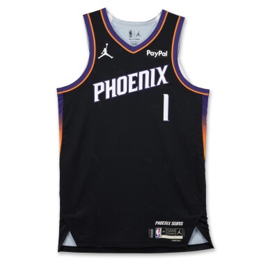 View full screen - View 1 of Lot 11. Devin Booker Phoenix Suns 2025-2026 Game Worn Statement Edition Jersey | Double-Double.
