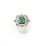 BAGUE ÉMERAUDE ET DIAMANTS | EMERALD AND DIAMOND RING