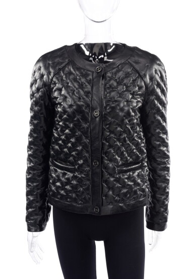 View full screen - View 1 of Lot 159. BLACK QUILTED LAMBSKIN JACKET, CHANEL.
