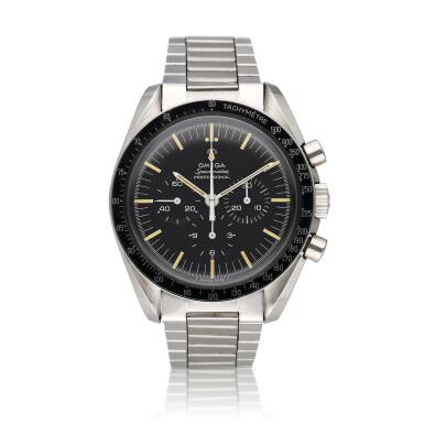 View full screen - View 1 of Lot 162. Reference 145022-68ST Speedmaster | A stainless steel chronograph wristwatch with bracelet, Circa 1968.