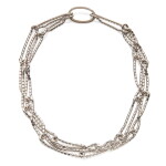 White Gold and Colored Diamond 'Golden Links' Necklace