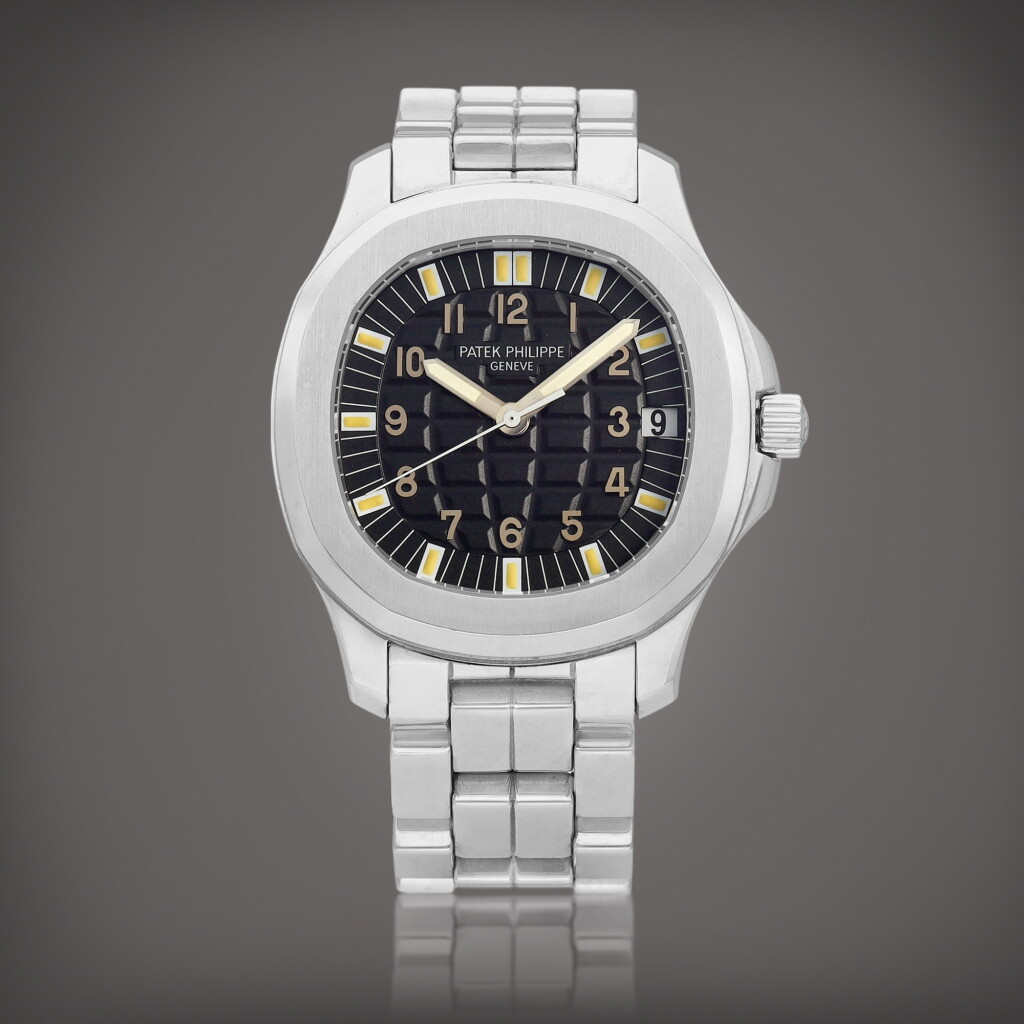 View full screen - View 1 of Lot 2320. Aquanaut, Reference 5065 A stainless steel wristwatch with date and bracelet, Circa 2000 | 百達翡麗 | Aquanaut 型號5065 | 精鋼鏈帶腕錶,備日期顯示,約2000年製.