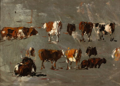View full screen - View 1 of Lot 221. Étude de vaches.