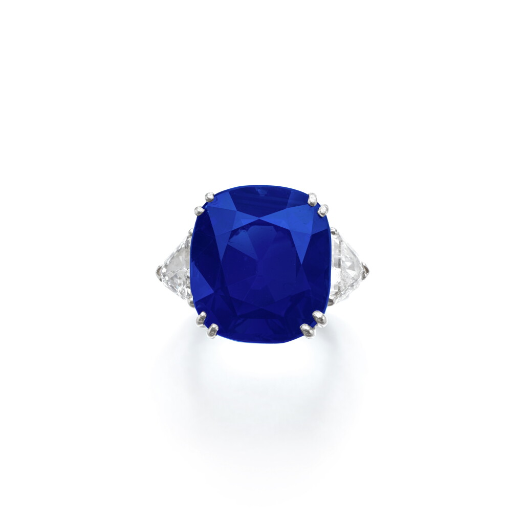 View full screen - View 1 of Lot 620. Highly Important sapphire and diamond ring.