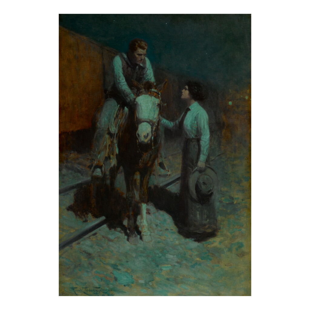 View full screen - View 1 of Lot 51. FRANK TENNEY JOHNSON | GIRL AND COWBOY.