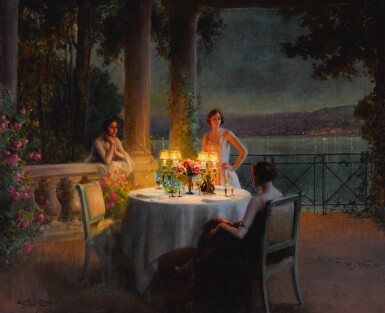 View full screen - View 1 of Lot 128. DELPHIN ENJOLRAS | A CANDLELIT DINNER .