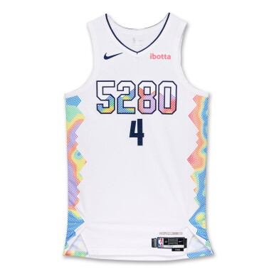 View full screen - View 1 of Lot 89. Russell Westbrook Denver Nuggets 2025 NBA Playoffs Western Conference Semifinals Game Worn City Edition Jersey | Game 6 | Matched to 1 Playoff Game | 1 Regular Season Game.