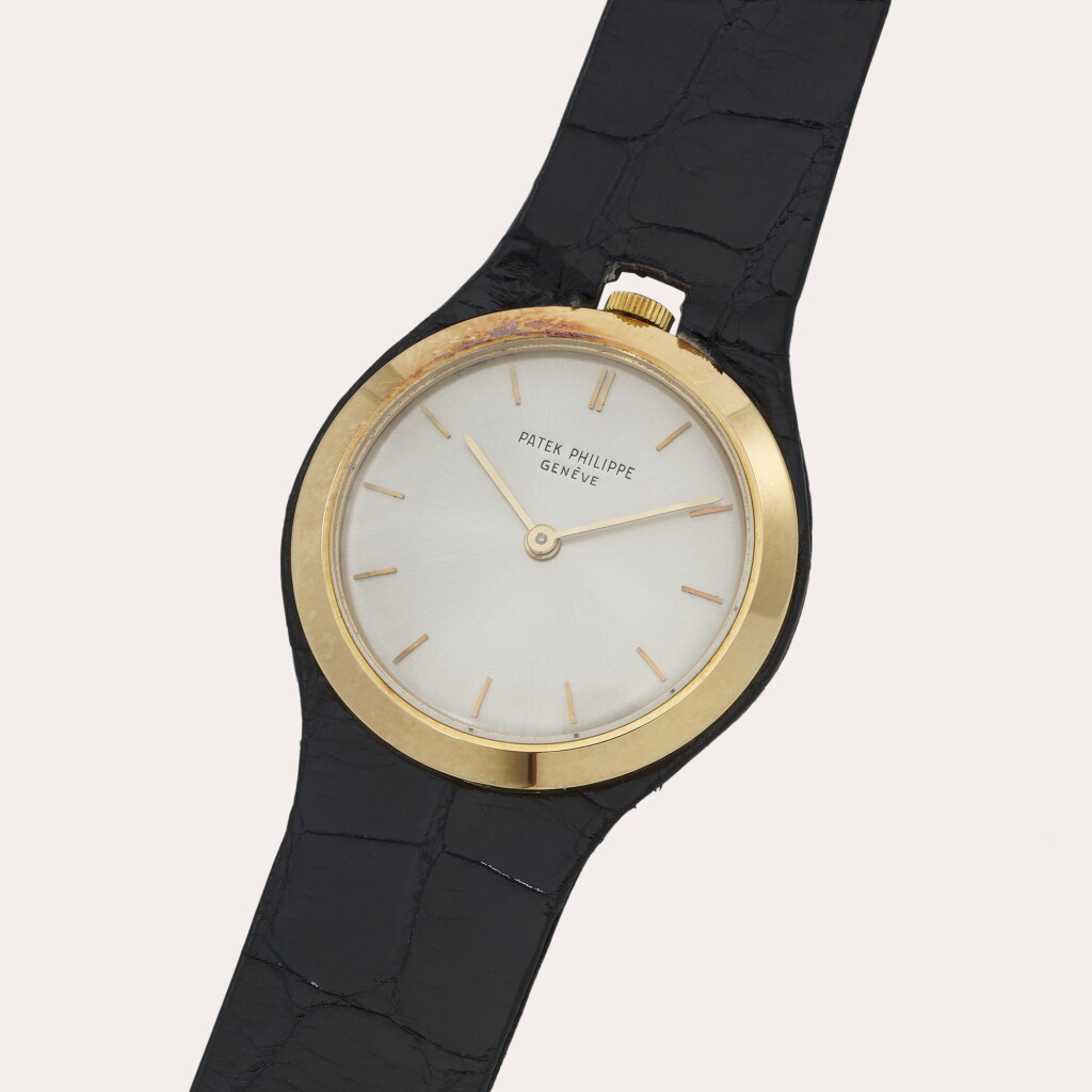 View full screen - View 1 of Lot 103. 'Flying Saucer', Reference 3472 | A yellow gold wristwatch designed by Gilbert Albert | Made in 1963.