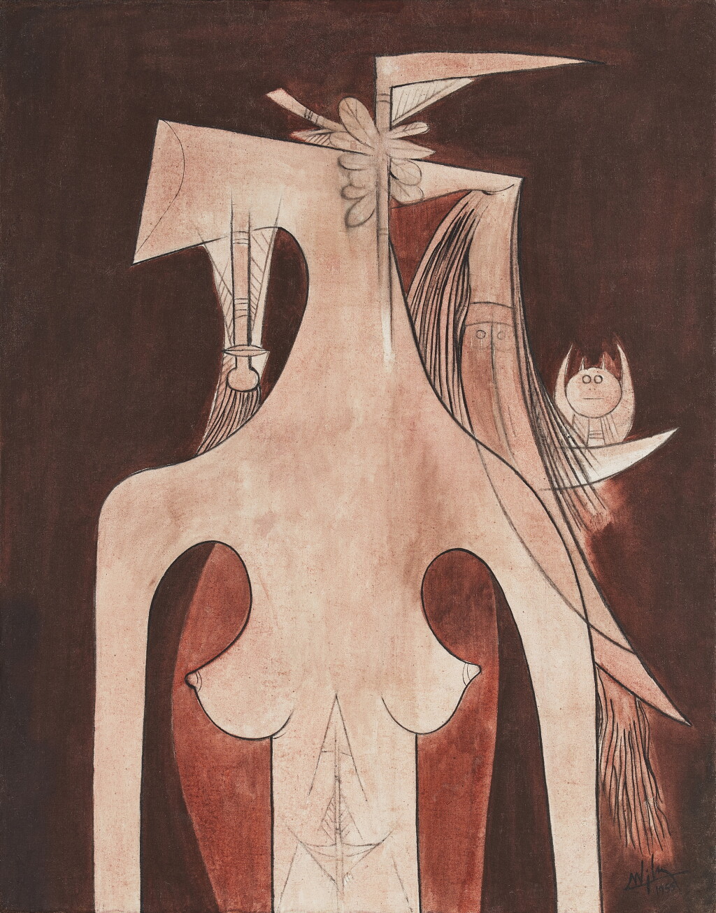 View full screen - View 1 of Lot 235. Sans titre (Femme fleurie).